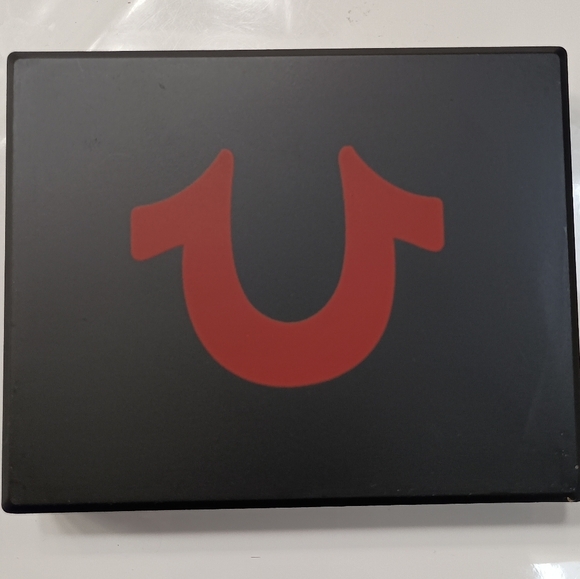 True Religion RFID Wallet Kan Horseshoe Black Leather Bifold - Picture 3 of 7